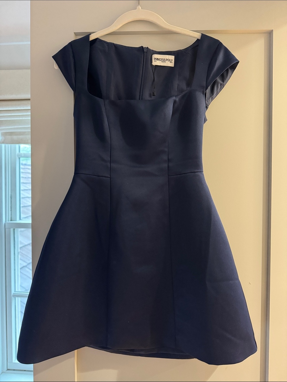 Princess Polly Navy Cap Sleeve Fit & Flare Mini Dress